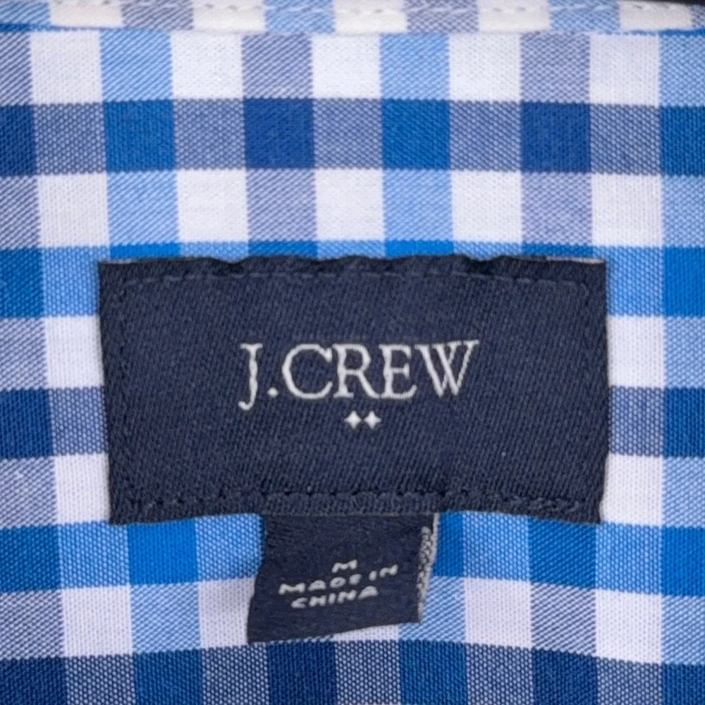 J Crew Mens Button Down Shirt Blue Gingham Check Long‎ Sleeve Casual Size M